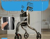 EazyMobility Eazy Elite Tri Walker – lekki 3-kołowy chodzik rollator, srebrny – zdjęcie 3