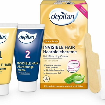 Depilan Invisible Hair – krem rozjaśniający włoski na twarzy i ciele, 2 x 50 ml