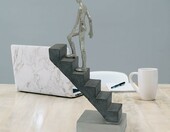 FeinKnick Top of the Rock – rzeźba motywacyjna z żywicy marmurowej, 30 cm – zdjęcie 3