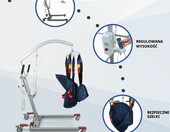 Mobiclinic Fortuna Basic – elektryczny podnośnik pacjenta do 180 kg z uprzężą – zdjęcie 3