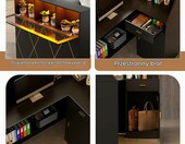 MSFE TTAD016 – lada recepcyjna w kształcie litery L z LED, 126 x 100 x 111 cm, czarna – zdjęcie 5
