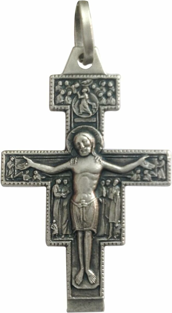 Igj krzyżyk z San Damiano – srebro 925, wisiorek 3,5 cm