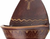 Holyart kropielnica ceramiczna z krzyżem 20 cm – cotto antico i złoto – zdjęcie 5