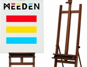 MEEDEN Sztaluga studyjna H z tacą – drewno bukowe, regulowana, orzech włoski – zdjęcie 1