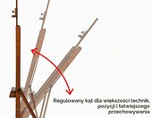 MEEDEN Sztaluga studyjna H z tacą – drewno bukowe, regulowana, orzech włoski – zdjęcie 4