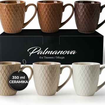 Komplet 6 ceramicznych kubków do kawy MIAMIO (stan nowy)
