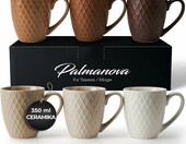 MIAMIO Palmanova – zestaw 6 ceramicznych kubków do kawy i herbaty 350 ml – zdjęcie 1