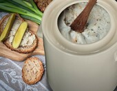 KOTARBAU garnek kamionkowy 10 l z pokrywką do kiszenia, biały – zdjęcie 2