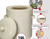 KOTARBAU garnek kamionkowy 10 l z pokrywką do kiszenia, biały – zdjęcie 4