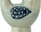 Bloomingville Trudy – ceramiczny świecznik w kształcie ptaka, niebiesko-zielony – zdjęcie 1