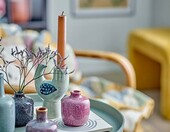 Bloomingville Trudy – ceramiczny świecznik w kształcie ptaka, niebiesko-zielony – zdjęcie 3