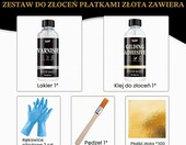 Vividye zestaw do pozłacania – 100 arkuszy złotego liścia, klej i lakier ochronny – zdjęcie 2