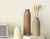 VIVIDFLOW zestaw 3 ceramicznych wazonów 26,6 cm – dekoracja, tony ziemi – zdjęcie 2