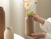 VIVIDFLOW zestaw 3 ceramicznych wazonów 26,6 cm – dekoracja, tony ziemi – zdjęcie 4
