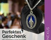 Lunexus Cudowny Medalik – wisiorek maryjny z niebieską emalią, stal, 60 cm – zdjęcie 4