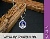 Lunexus Cudowny Medalik – wisiorek maryjny z niebieską emalią, stal, 60 cm – zdjęcie 5