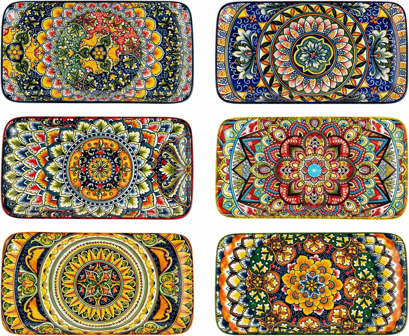 Henten Home – zestaw 6 prostokątnych półmisków ceramicznych 25,5 cm