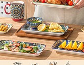 Henten Home – zestaw 6 prostokątnych półmisków ceramicznych 25,5 cm – zdjęcie 4