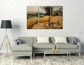 Printed Paintings obraz na płótnie – Bruegel Żniwiarze, 3 części 120x80 cm – zdjęcie 2