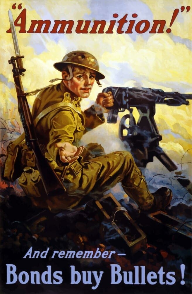 Posterazzi plakat – żołnierz z karabinem maszynowym, I wojna światowa, 58 x 88 cm