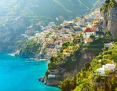 adrium obraz na płótnie – widok miasta Positano, Włochy, 60x40 cm – zdjęcie 1