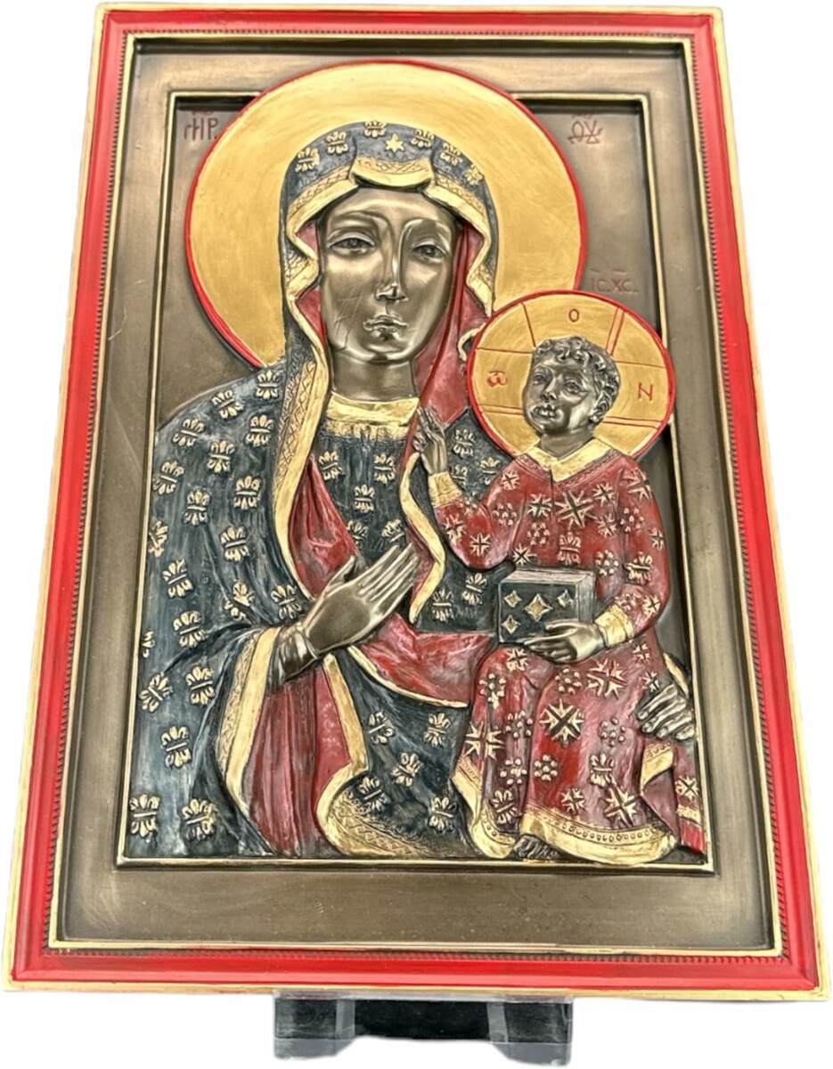 57 SPECIAL REPLICAS ikona Matki Boskiej Częstochowskiej – figurka z brązu, 22,5 cm