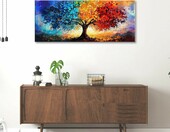 HALFLEMART obraz na płótnie Drzewo życia w ramie, 120 x 50 cm, abstrakcja – zdjęcie 2