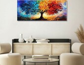 HALFLEMART obraz na płótnie Drzewo życia w ramie, 120 x 50 cm, abstrakcja – zdjęcie 3