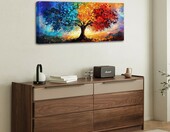 HALFLEMART obraz na płótnie Drzewo życia w ramie, 120 x 50 cm, abstrakcja – zdjęcie 4
