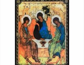 NKlaus Ikona Trójca Święta (Rublow) 9,7 x 13,5 cm – ikona prawosławna na drewnie – zdjęcie 1
