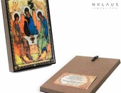 NKlaus Ikona Trójca Święta (Rublow) 9,7 x 13,5 cm – ikona prawosławna na drewnie – zdjęcie 2