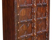 GURU SHOP szafa kolonialna z litego drewna sheesham 180 x 90 cm – model 7, brązowa – zdjęcie 1