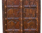 GURU SHOP szafa kolonialna z litego drewna sheesham 180 x 90 cm – model 7, brązowa – zdjęcie 3