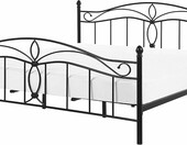 Beliani Antlia – metalowe łóżko retro 160 x 200 cm ze stelażem, czarne – zdjęcie 1