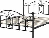 Beliani Antlia – metalowe łóżko retro 160 x 200 cm ze stelażem, czarne – zdjęcie 4