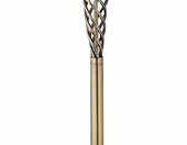 Relaxdays lampa podłogowa w stylu antycznym – klosz z tkaniny, mosiężna podstawa, 157 cm – zdjęcie 1