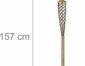 Relaxdays lampa podłogowa w stylu antycznym – klosz z tkaniny, mosiężna podstawa, 157 cm – zdjęcie 4
