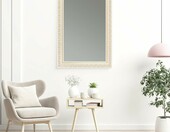 Clamaro Friedrich lustro ścienne barokowe 50 x 145 cm – drewniana rama, biało-złote – zdjęcie 2