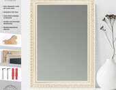 Clamaro Friedrich lustro ścienne barokowe 50 x 145 cm – drewniana rama, biało-złote – zdjęcie 3