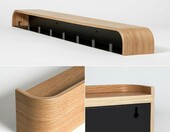KAZAI. Toke – wieszak ścienny z 8 haczykami, fornirowany panel dębowy 82 cm – zdjęcie 4