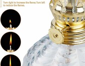 BORDEAG lampa naftowa szklano-metalowa – zestaw 2 sztuk, regulowany knot – zdjęcie 4