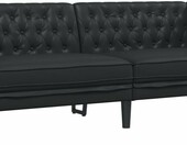 vidaXL sofa Chesterfield 3-osobowa – czarna, sztuczna skóra, pikowane oparcie – zdjęcie 1