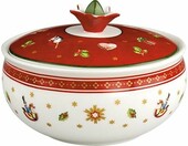 Villeroy & Boch Toy's Delight – porcelanowa cukiernica z pokrywką, biało-czerwona – zdjęcie 1