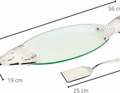 EDZARD Salmon 3131 – posrebrzany półmisek w kształcie ryby z łopatką, 58 cm – zdjęcie 4
