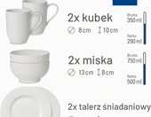 Villeroy & Boch For Me – 6-częściowy porcelanowy zestaw śniadaniowy dla 2 osób, biały – zdjęcie 3