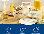 Villeroy & Boch For Me – 6-częściowy porcelanowy zestaw śniadaniowy dla 2 osób, biały – zdjęcie 4