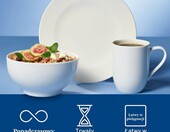 Villeroy & Boch For Me – 6-częściowy porcelanowy zestaw śniadaniowy dla 2 osób, biały – zdjęcie 5
