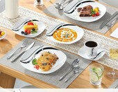 VEWEET Fiona – 60-częściowy porcelanowy serwis stołowy kombi dla 12 osób – zdjęcie 2