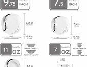 VEWEET Fiona – 60-częściowy porcelanowy serwis stołowy kombi dla 12 osób – zdjęcie 3