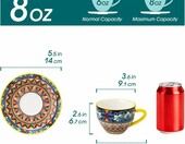 vancasso SIMI – zestaw 6 porcelanowych filiżanek ze spodkami 240 ml, kwiatowy wzór – zdjęcie 3